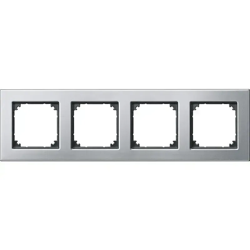 Rama cu 4 module Merten M-Plan din metal Argintiu-platina