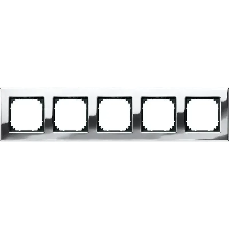 Rama cu 5 module Merten M-Plan din metal Crom