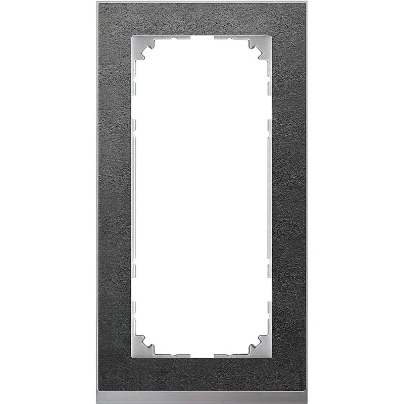 Rama dubla fara separatie Merten M-Pure Decor Gri-sist/aluminiu