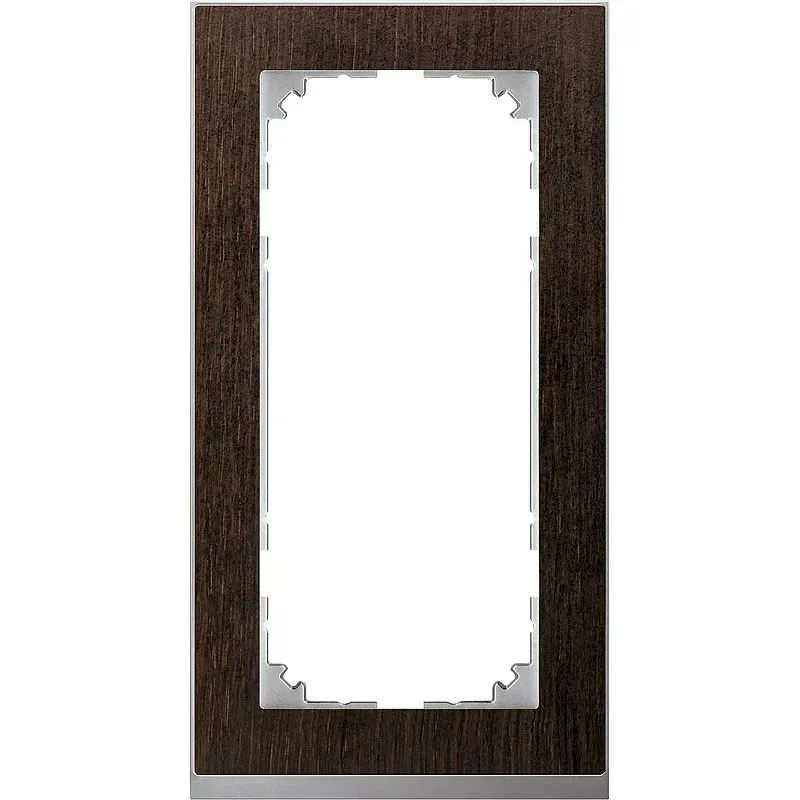 Rama dubla fara separatie Merten M-Pure Decor Maro/aluminiu