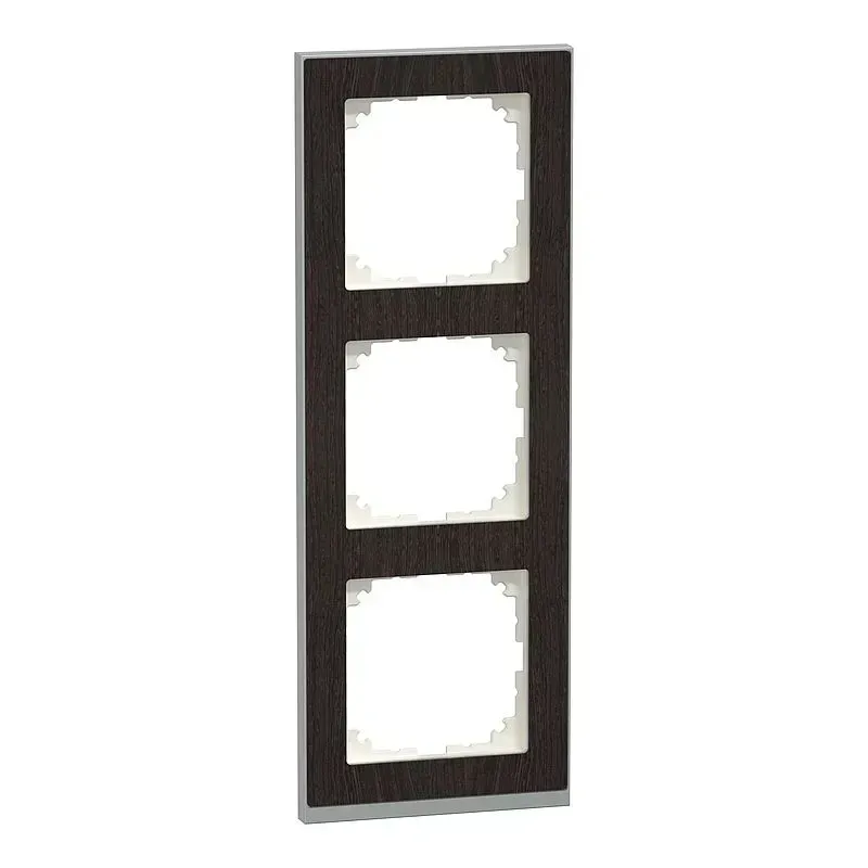 Rama tripla Merten M-Pure Decor Maro/aluminiu