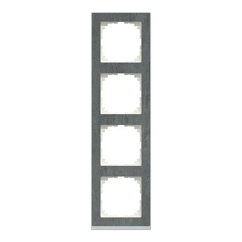 Rama cu 4 module Merten M-Pure Decor Gri-sist/aluminiu