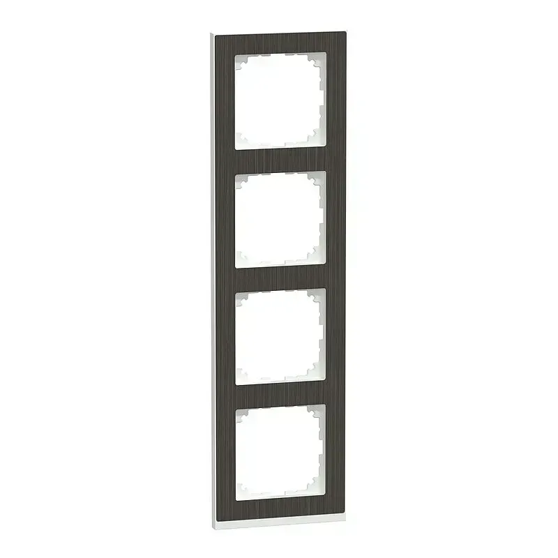 Rama cu 4 module Merten M-Pure Decor Maro/aluminiu