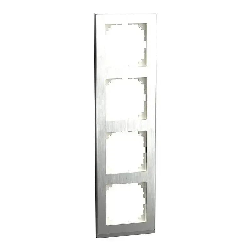 Rama cu 4 module Merten M-Pure Decor de culoare Otel inoxidabil