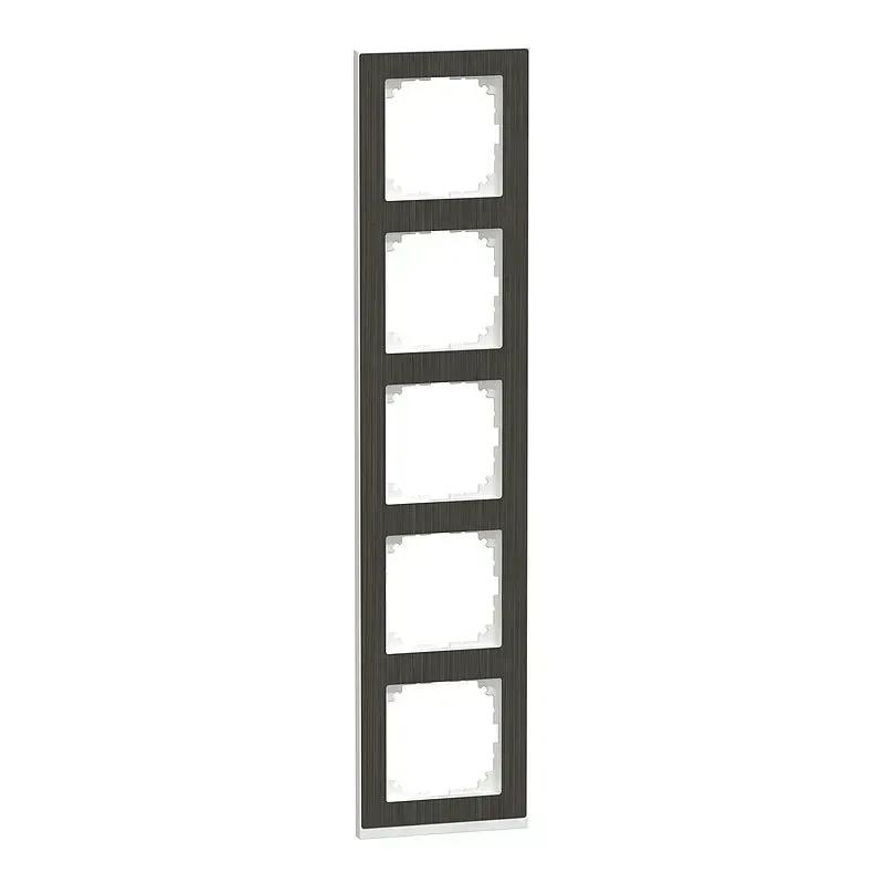 Rama cu 5 module Merten M-Pure Decor Maro/aluminiu