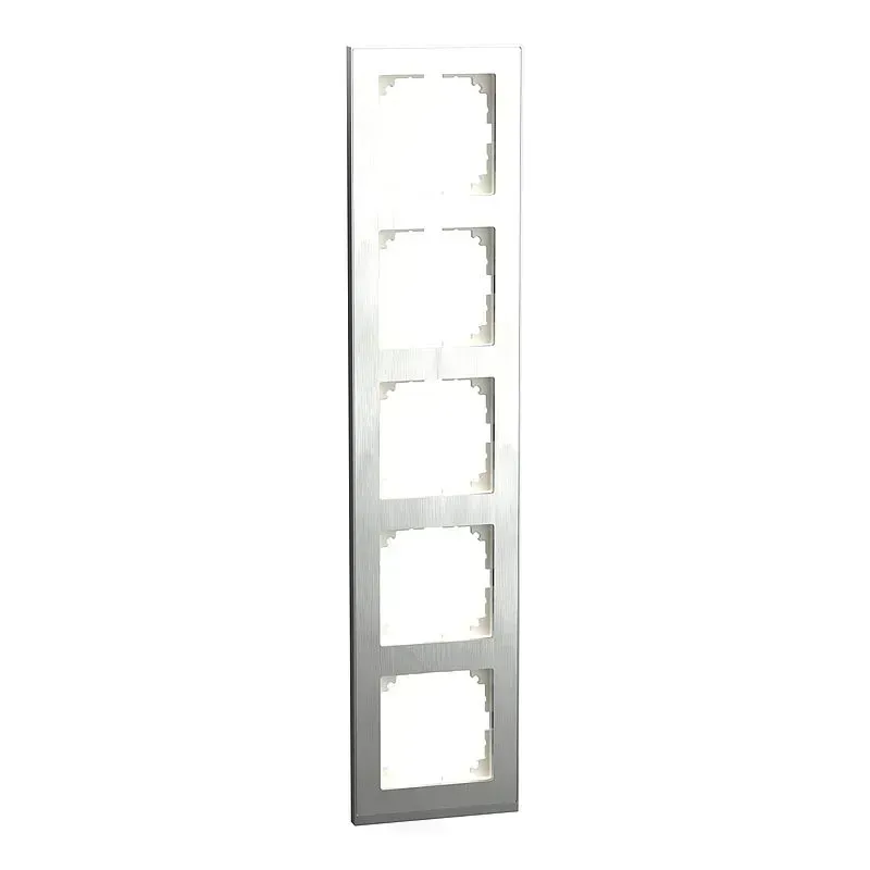 Rama cu 5 module Merten M-Pure Decor de culoare Otel inoxidabil