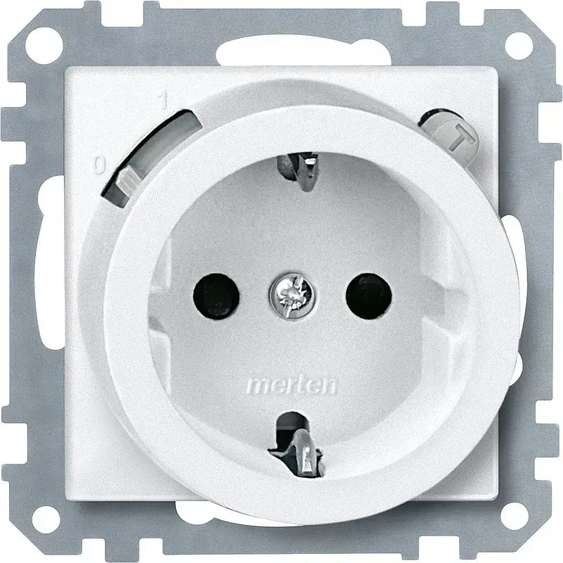 Priza Merten System M alb-polar  cu RCCB