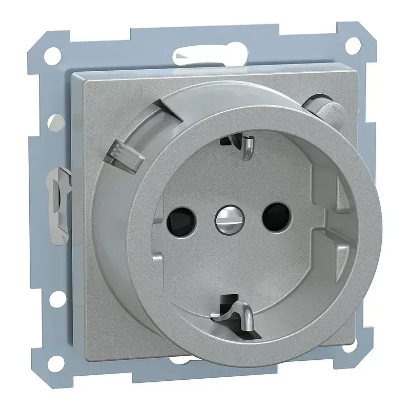 Priza Merten System M aluminiu cu RCCB