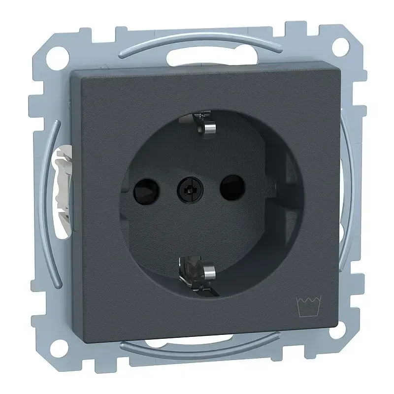 Priza SCHUKO Merten System M antracit pentru masina de spalat rufe cu protectie la atingere