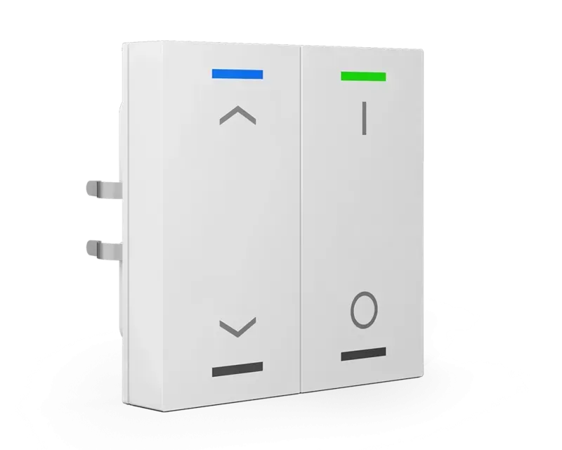Push-button Lite 60 CH cu simbol Up/Down si I/O, alb cu 2 butoane. BE-TAL60T211.C1