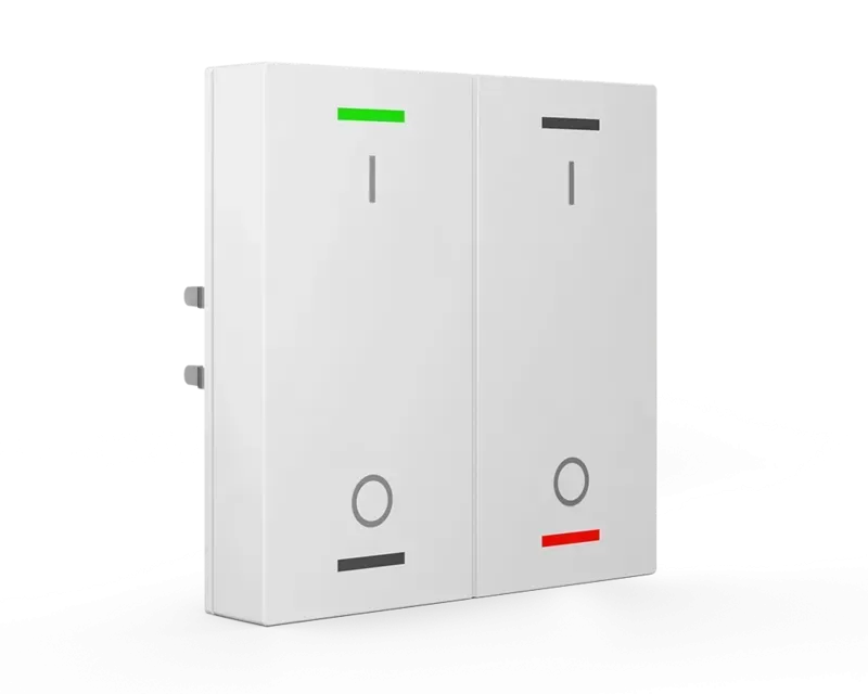 Push-button Lite 63 cu simbol  I/O, alb studio lucios cu un buton. BE-TAL6301.B1
