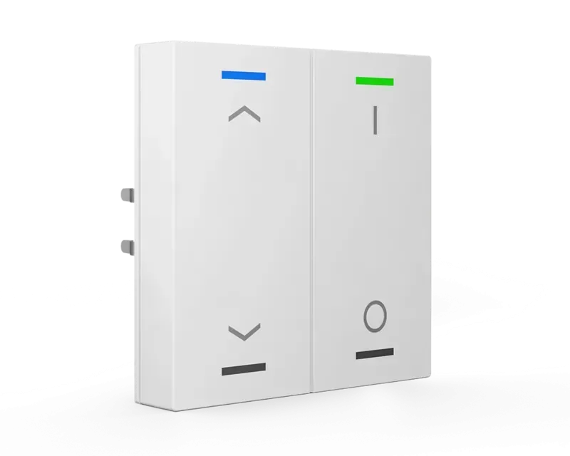 Push-button Lite 63 cu simbol Up/Down si I/O alb studio lucios cu 2 butoane. BE-TAL63T2.C1