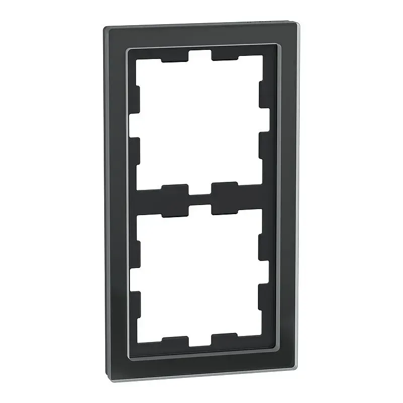 Rama dubla sticla Merten  D-Life, onyx negru. MEG4020-6503