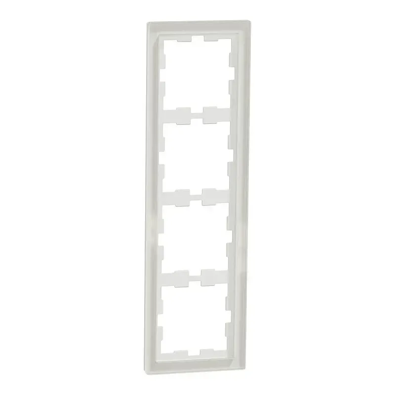 Rama cu 4 module sticla Merten D-Life, cristal alb. MEG4040-6520