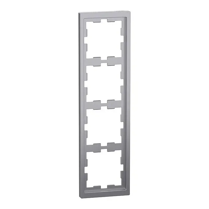 Rama cu 4 module Merten D-Life, otel inoxidabil. MEG4040-6536