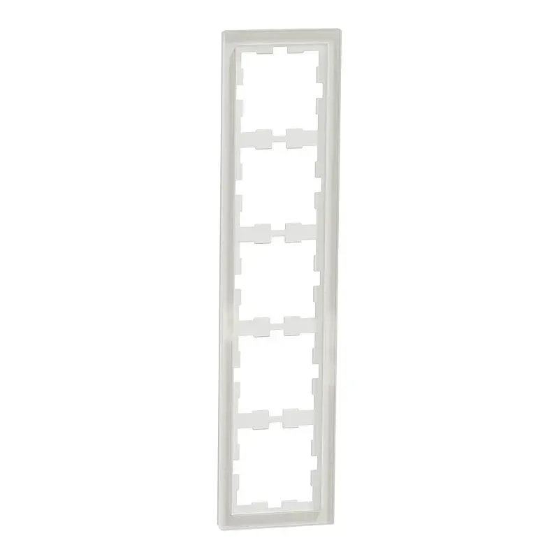 Rama cu 5 module sticla Merten D-Life, cristal alb. MEG4050-6520