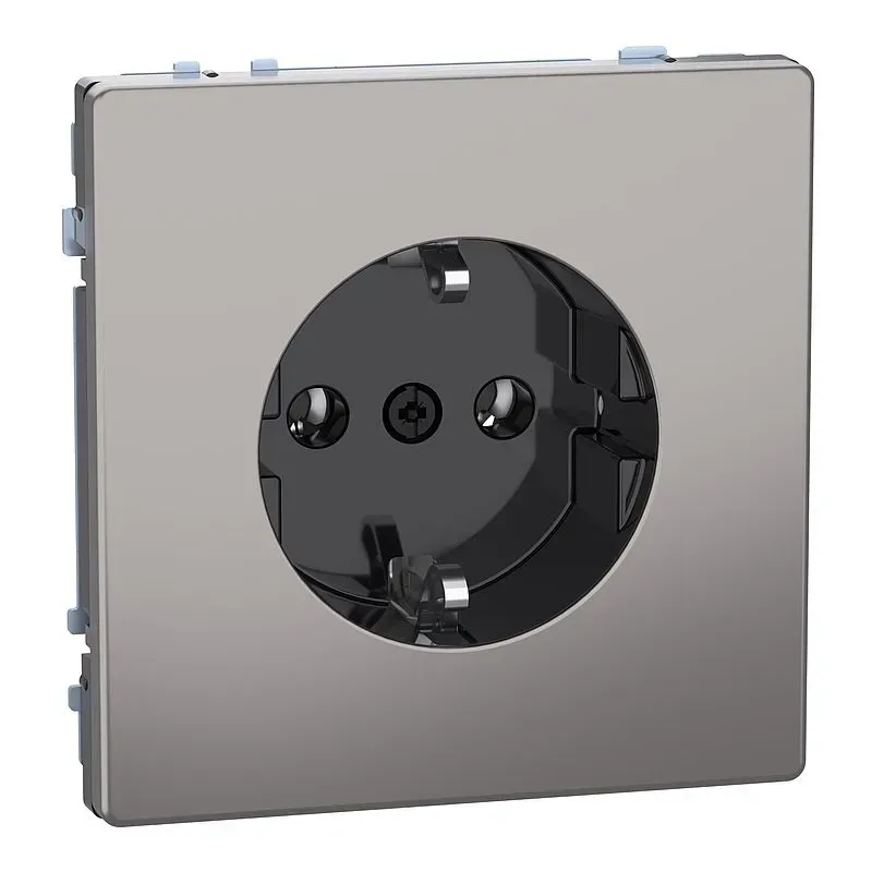 Priza SCHUKO Merten System Design, cleme de conectare, inox. MEG2301-6036