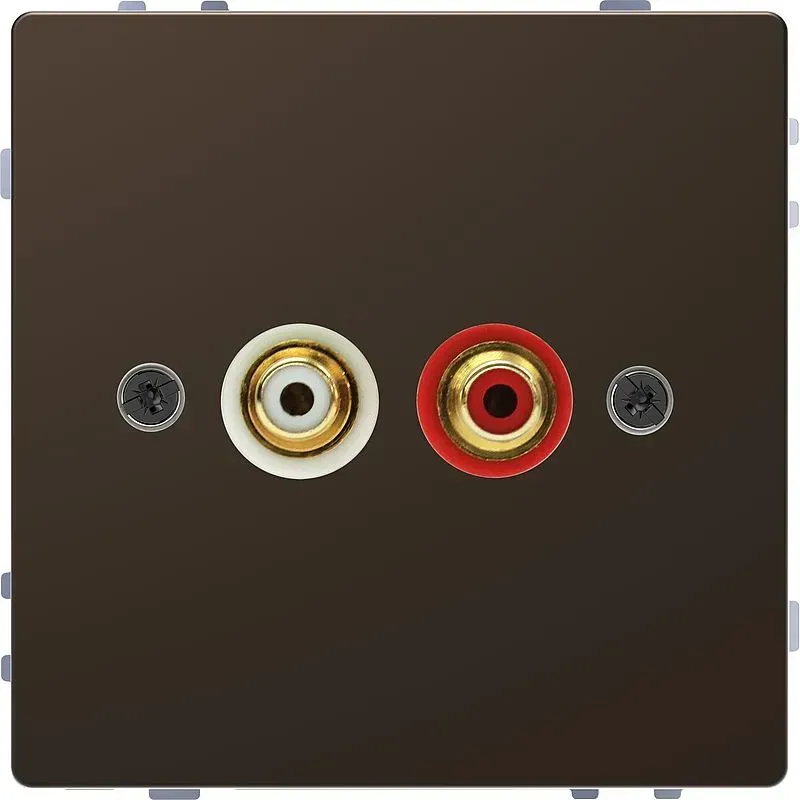 Priza audio Merten System Design pentru conexiune audio, otel inoxidabil. MEG4350-6036