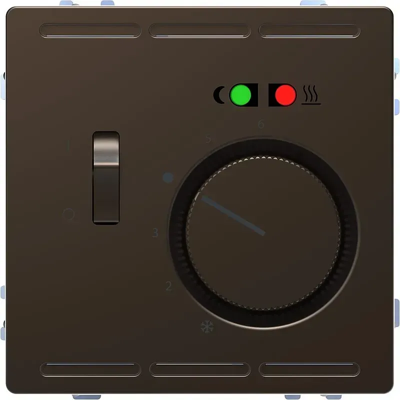Termostat pentru pardoseala  230V cu intrerupator si placa centrala, Merten System Design, antracit. MEG5764-6034