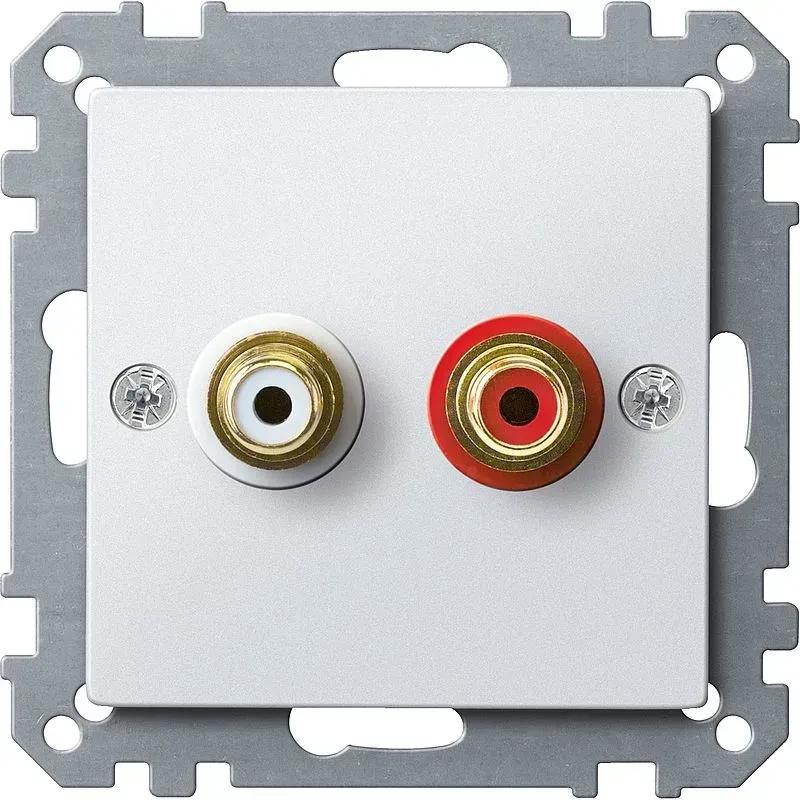 Priza audio System M pentru conexiune audio, alb polar lucios. MEG4350-0319