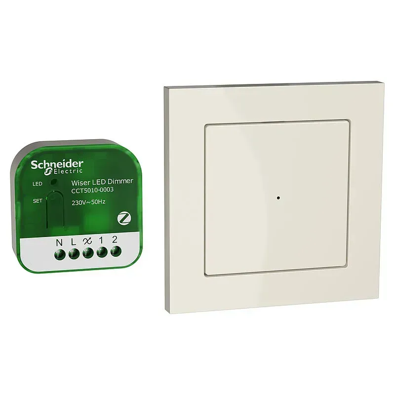Solutie Connected pentru dimming si comutare, solutie Quick Home Connect wireless, solutie de camera, dimmer si buton wireless in System M. MEG501020