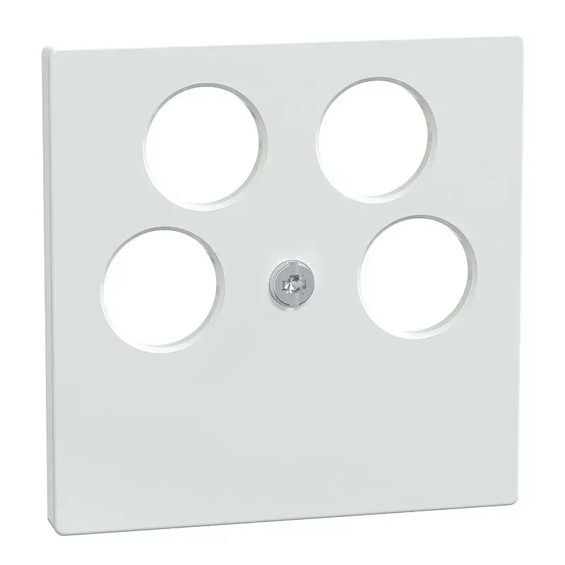  Placa centrala pentru prize de antena Ankaro 4 locuri, alb activ lucios, System M. 296525