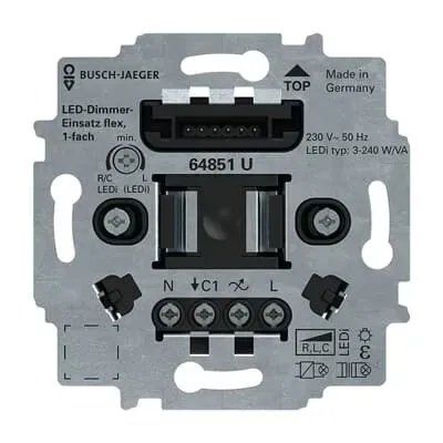  Modul dimmer LED flex, buton, 230 V, 3...240 V·A Busch-Jaeger. 64851 U