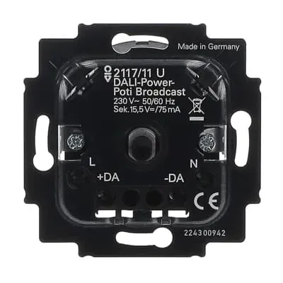   Modul dimmer rotativ Busch, DALI, buton rotativ/presare, cu lumina de orientare, 230 V Busch-Jaeger.  2117/11 U