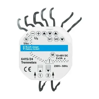 Modul Busch-Jalousiecontrol II, releu de separare jaluzele, 12 ... 48 V DC.  6415/24