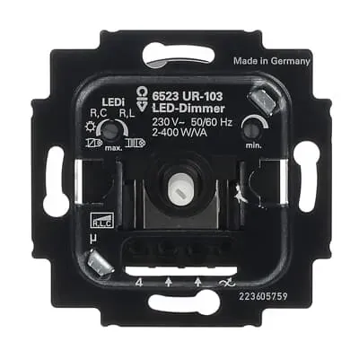 Busch-Dimmer rotativ, buton rotativ/apasare 230 V 2...400 V·A.  6523 UR-103