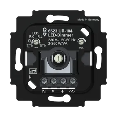 Busch-Dimmer LED, buton rotativ/apasare 230 V 2...360 V·A.  6523 UR-104