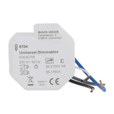  WaveLINE Actuator de dimmer universal, wireless, WaveLINE 230 V Busch-Jaeger.  6704