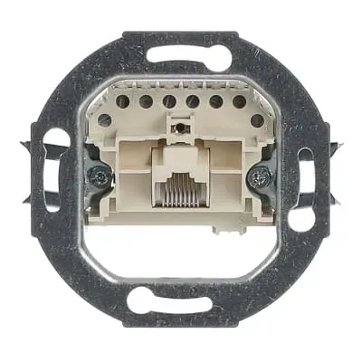 Modul de priza UAE 8 pini, Cat 3, RJ45 8(8)-pin, simplu, alb Busch-Jaeger.  0213