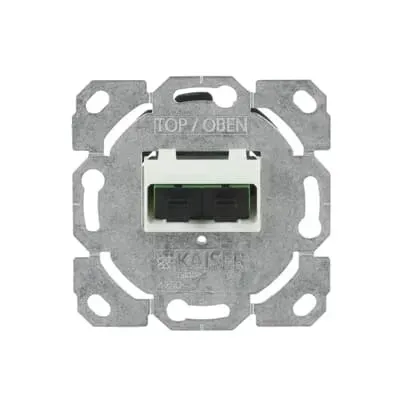 Priza de fibra optica, conector SC-Duplex, dublu, argintiu Busch-Jaeger.  0244/22