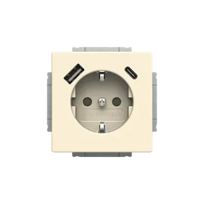Priza SCHUKO Busch-Jaeger USB, siguranta, cu USB A/C antracit - Platforma 63.  20 EUCB2USBAC-81