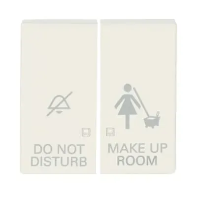 Capac intrerupator dublu Busch-Jaeger cu inscriptie DO NOT DISTURB, MAKE UP ROOM,  antracit, platforma 63.   2058-24-81