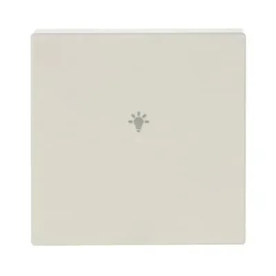 Capac intrerupator simplu Busch-Jaeger  cu simbol "Lumină", alb fildes,  platforma 63.  6231-10-82