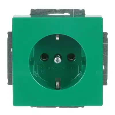 Priza SCHUKO Busch-Jaeger carat cu inscriptie SV verde - Platforma 63.  20 EUC-13-82-101