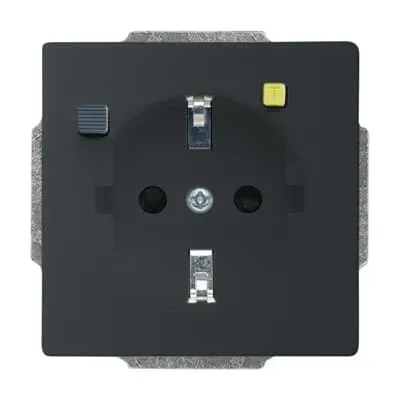  Priza SCHUKO Busch-Jaeger carat Safety+, negru mat, platforma 63.  20 EUCBDR-885