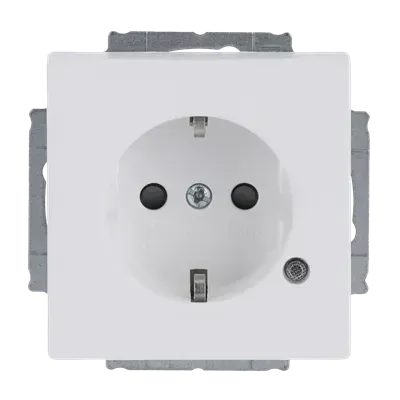  Priza SCHUKO Busch-Jaeger carat Safety+ cu lumina de control, LED verde, platforma 63.  20 EUCBL-13-84-101