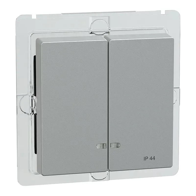 Capac intrerupator dublu Merten System M cu simbol rectangular antracit IP44