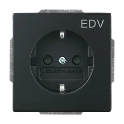 Priza SCHUKO Busch-Jaeger carat EDV Safety+ negru mat, platforma 63.  20 EUCKS/DV-885