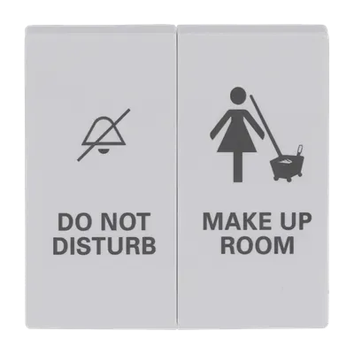  Capac intrerupator dublu Busch-Jaeger future linear cu inscriptie DO NOT DISTURB, MAKE UP ROOM pentru comutator/buton, alb studio, platforma 63.  1785/11-84