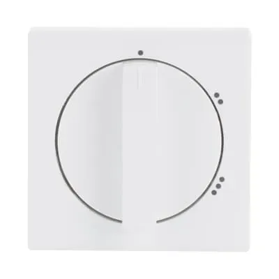  Capac intrerupator Busch-Jaeger future linear cu inscriptie simbol „Clopot” si calota transparenta mica pentru intrerupator/buton, placa unitara, alb studio, platforma 63.  1789 KI-84