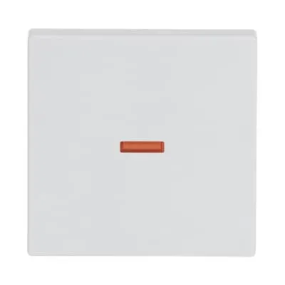 Capac intrerupator Busch-Jaeger future linear cu calota rosie mica pentru intrerupator/buton, placa unitara, alb studio, platforma 63.  1789-84