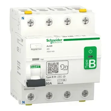 Acti9 iID, Intreruptor Diferential, 4P, 80A, 30mA, Tip A-Si, A9R31480