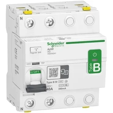 Acti9 iID, Intreruptor Diferential, 2P, 40A, 300mA, Tip A-Si, Selectiv, A9R35240