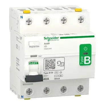 Acti9 iID, Intreruptor Diferential, 4P, 40A, 30mA, Tip A-Si, A9R61440