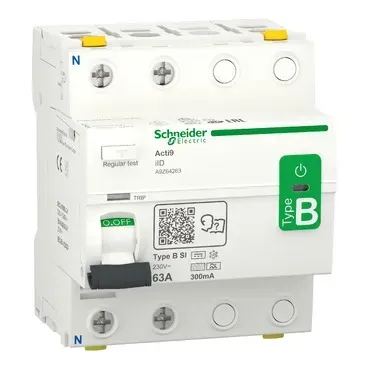 Acti9 iID, Intreruptor Diferential, 2P, 63A, 300mA, Tip B-SI, A9Z64263