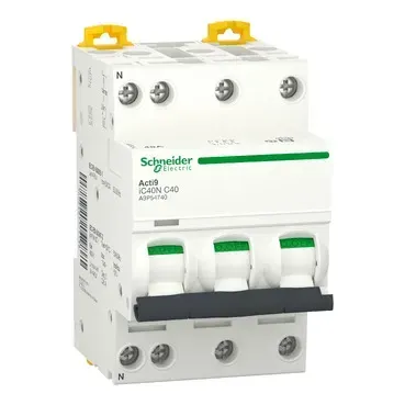 Acti9, iC40N Intreruptor automat 3P+N C 40A 6kA/10kA, A9P54740